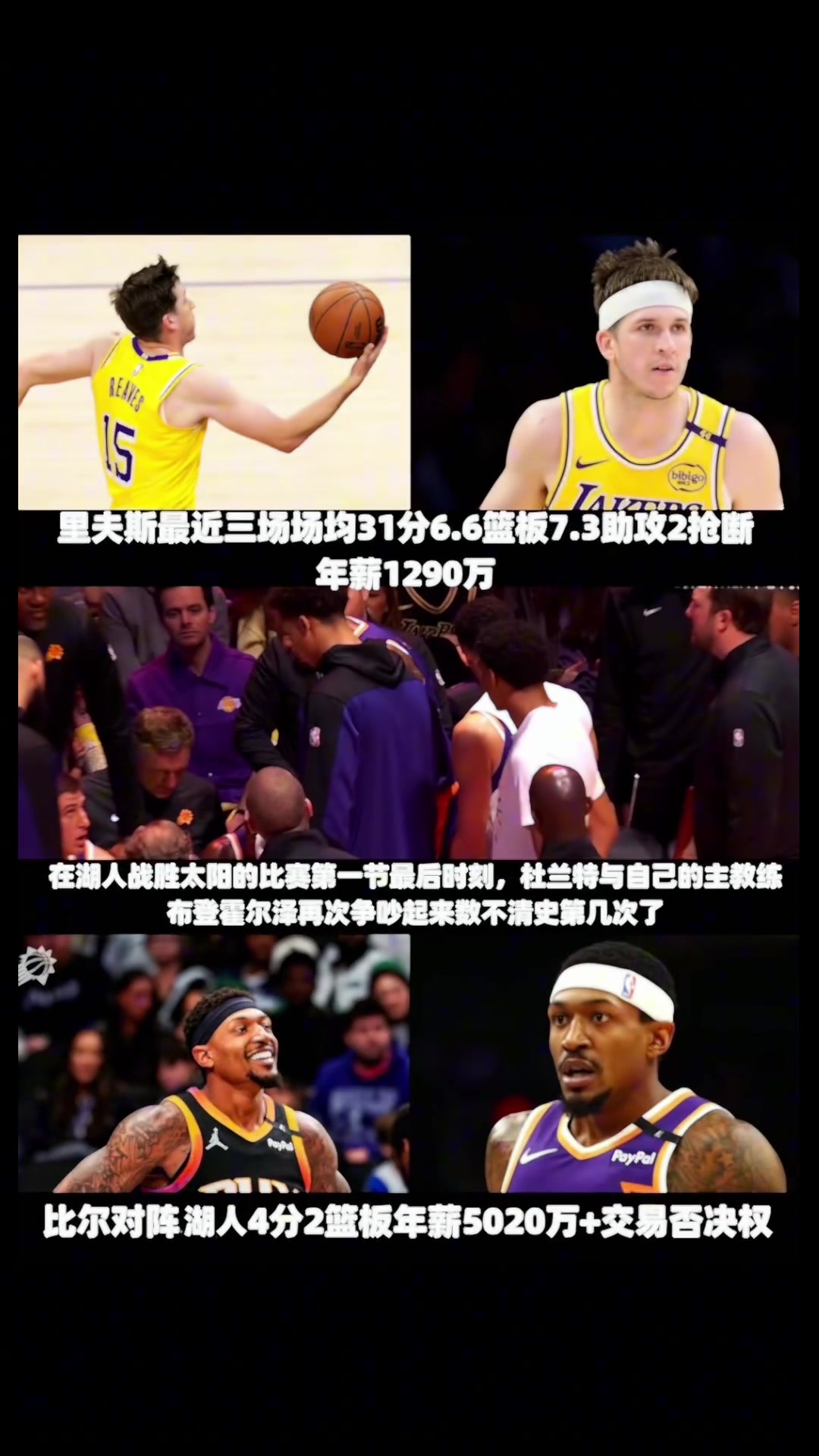 比爾 這5000萬合同拿4分 里夫斯這合同真是高性價比